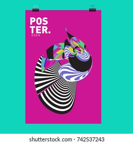 Abstract Colorful Curvy Liquid Cover and Poster Design Template. Flat Line Shape and Pattern Layout Design Template.