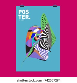 Abstract Colorful Curvy Liquid Cover and Poster Design Template. Flat Line Shape and Pattern Layout Design Template.