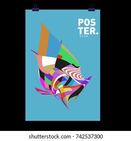 Abstract Colorful Curvy Liquid Cover and Poster Design Template. Flat Line Shape and Pattern Layout Design Template.
