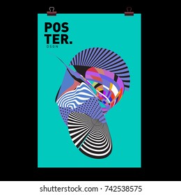 Abstract Colorful Curvy Liquid Cover and Poster Design Template. Flat Line Shape and Pattern Layout Design Template.