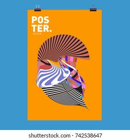 Abstract Colorful Curvy Liquid Cover and Poster Design Template. Flat Line Shape and Pattern Layout Design Template.