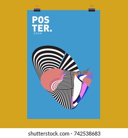 Abstract Colorful Curvy Liquid Cover and Poster Design Template. Flat Line Shape and Pattern Layout Design Template.