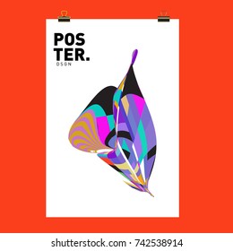 Abstract Colorful Curvy Liquid Cover and Poster Design Template. Flat Line Shape and Pattern Layout Design Template.