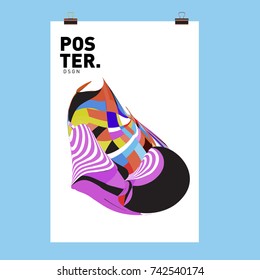 Abstract Colorful Curvy Liquid Cover and Poster Design Template. Flat Line Shape and Pattern Layout Design Template.