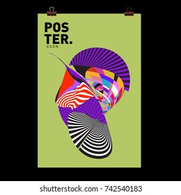 Abstract Colorful Curvy Liquid Cover and Poster Design Template. Flat Line Shape and Pattern Layout Design Template.