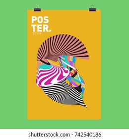 Abstract Colorful Curvy Liquid Cover and Poster Design Template. Flat Line Shape and Pattern Layout Design Template.