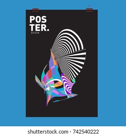 Abstract Colorful Curvy Liquid Cover and Poster Design Template. Flat Line Shape and Pattern Layout Design Template.