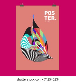 Abstract Colorful Curvy Liquid Cover and Poster Design Template. Flat Line Shape and Pattern Layout Design Template.