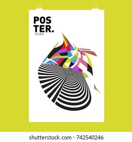 Abstract Colorful Curvy Liquid Cover and Poster Design Template. Flat Line Shape and Pattern Layout Design Template.