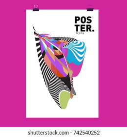 Abstract Colorful Curvy Liquid Cover and Poster Design Template. Flat Line Shape and Pattern Layout Design Template.