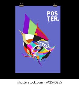 Abstract Colorful Curvy Liquid Cover and Poster Design Template. Flat Line Shape and Pattern Layout Design Template.