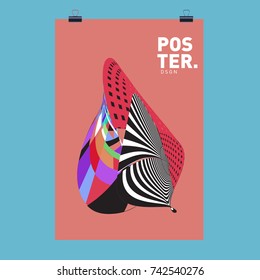 Abstract Colorful Curvy Liquid Cover and Poster Design Template. Flat Line Shape and Pattern Layout Design Template.