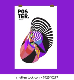 Abstract Colorful Curvy Liquid Cover and Poster Design Template. Flat Line Shape and Pattern Layout Design Template.