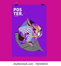 Abstract Colorful Curvy Liquid Cover and Poster Design Template. Flat Line Shape and Pattern Layout Design Template.