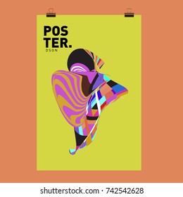 Abstract Colorful Curvy Liquid Cover and Poster Design Template. Flat Line Shape and Pattern Layout Design Template.