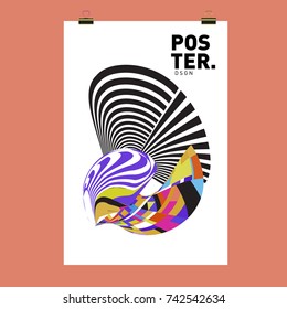 Abstract Colorful Curvy Liquid Cover and Poster Design Template. Flat Line Shape and Pattern Layout Design Template.