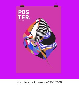 Abstract Colorful Curvy Liquid Cover and Poster Design Template. Flat Line Shape and Pattern Layout Design Template.
