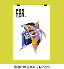 Abstract Colorful Curvy Liquid Cover and Poster Design Template. Flat Line Shape and Pattern Layout Design Template.