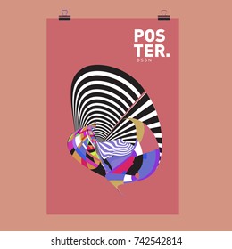 Abstract Colorful Curvy Liquid Cover and Poster Design Template. Flat Line Shape and Pattern Layout Design Template.