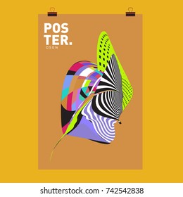 Abstract Colorful Curvy Liquid Cover and Poster Design Template. Flat Line Shape and Pattern Layout Design Template.
