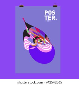 Abstract Colorful Curvy Liquid Cover and Poster Design Template. Flat Line Shape and Pattern Layout Design Template.