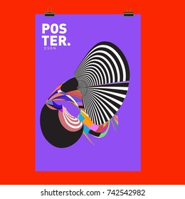 Abstract Colorful Curvy Liquid Cover and Poster Design Template. Flat Line Shape and Pattern Layout Design Template.