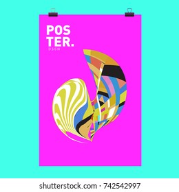 Abstract Colorful Curvy Liquid Cover and Poster Design Template. Flat Line Shape and Pattern Layout Design Template.