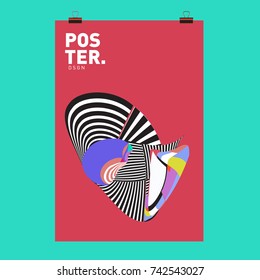 Abstract Colorful Curvy Liquid Cover and Poster Design Template. Flat Line Shape and Pattern Layout Design Template.
