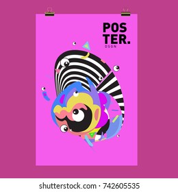 Abstract  Colorful Curvy Liquid Cover and Poster Design Template. Flat Line Shape and Pattern Layout Design Template.