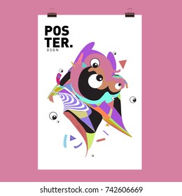 Abstract  Colorful Curvy Liquid Cover and Poster Design Template. Flat Line Shape and Pattern Layout Design Template.