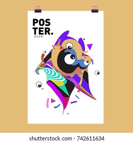 Abstract  Colorful Curvy Liquid Cover and Poster Design Template. Flat Line Shape and Pattern Layout Design Template.