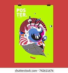 Abstract  Colorful Curvy Liquid Cover and Poster Design Template. Flat Line Shape and Pattern Layout Design Template.