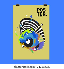 Abstract  Colorful Curvy Liquid Cover and Poster Design Template. Flat Line Shape and Pattern Layout Design Template.