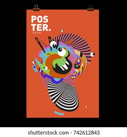 Abstract  Colorful Curvy Liquid Cover and Poster Design Template. Flat Line Shape and Pattern Layout Design Template.