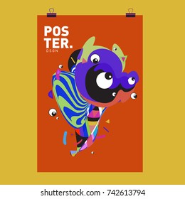 Abstract  Colorful Curvy Liquid Cover and Poster Design Template. Flat Line Shape and Pattern Layout Design Template.