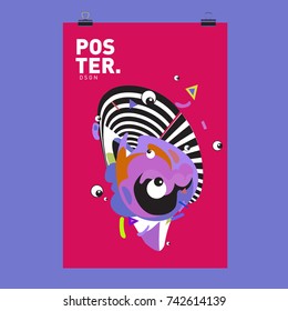 Abstract  Colorful Curvy Liquid Cover and Poster Design Template. Flat Line Shape and Pattern Layout Design Template.