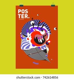 Abstract  Colorful Curvy Liquid Cover and Poster Design Template. Flat Line Shape and Pattern Layout Design Template.