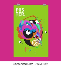 Abstract  Colorful Curvy Liquid Cover and Poster Design Template. Flat Line Shape and Pattern Layout Design Template.