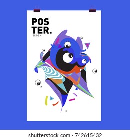 Abstract  Colorful Curvy Liquid Cover and Poster Design Template. Flat Line Shape and Pattern Layout Design Template.