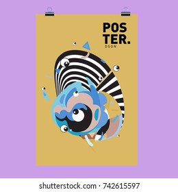 Abstract  Colorful Curvy Liquid Cover and Poster Design Template. Flat Line Shape and Pattern Layout Design Template.