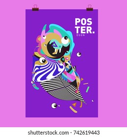 Abstract  Colorful Curvy Liquid Cover and Poster Design Template. Flat Line Shape and Pattern Layout Design Template.