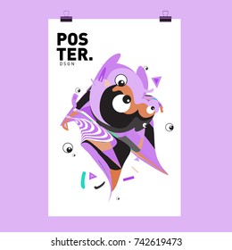 Abstract  Colorful Curvy Liquid Cover and Poster Design Template. Flat Line Shape and Pattern Layout Design Template.