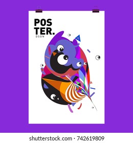 Abstract  Colorful Curvy Liquid Cover and Poster Design Template. Flat Line Shape and Pattern Layout Design Template.