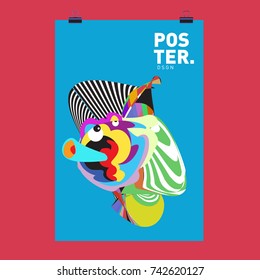 Abstract  Colorful Curvy Liquid Cover and Poster Design Template. Flat Line Shape and Pattern Layout Design Template.