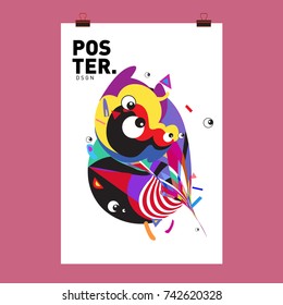 Abstract  Colorful Curvy Liquid Cover and Poster Design Template. Flat Line Shape and Pattern Layout Design Template.