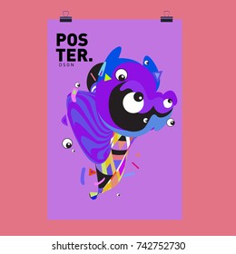 Abstract  Colorful Curvy Liquid Cover and Poster Design Template. Flat Line Shape and Pattern Layout Design Template.