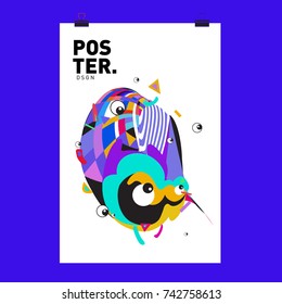 Abstract  Colorful Curvy Liquid Cover and Poster Design Template. Flat Line Shape and Pattern Layout Design Template.