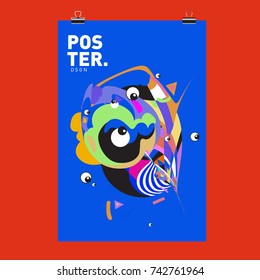 Abstract  Colorful Curvy Liquid Cover and Poster Design Template. Flat Line Shape and Pattern Layout Design Template.