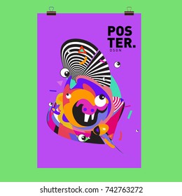 Abstract  Colorful Curvy Liquid Cover and Poster Design Template. Flat Line Shape and Pattern Layout Design Template.