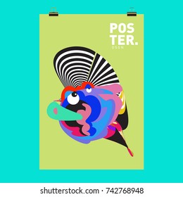 Abstract  Colorful Curvy Liquid Cover and Poster Design Template. Flat Line Shape and Pattern Layout Design Template.